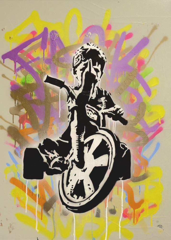 Kind op een driewieler | Canvas