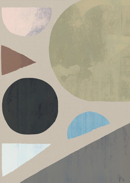 Abstracte vormen in gedempte tinten | Canvas