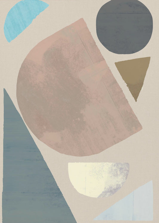 Abstracte vormen in gedempte tinten | Canvas
