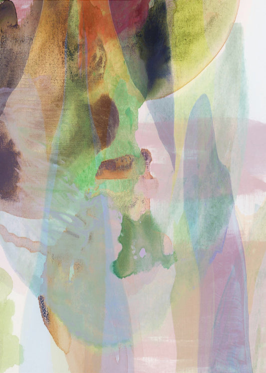 Doorschijnend abstract in gedempte tinten | Canvas