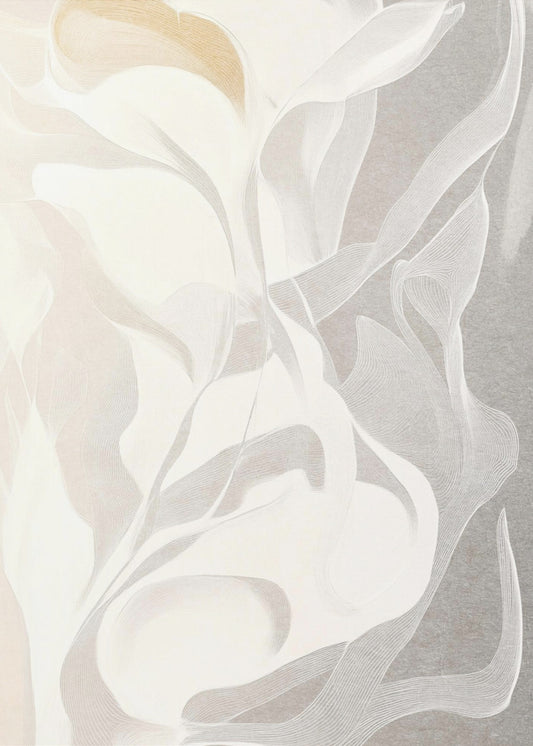 Wervelende witte en grijze lijnen | Canvas