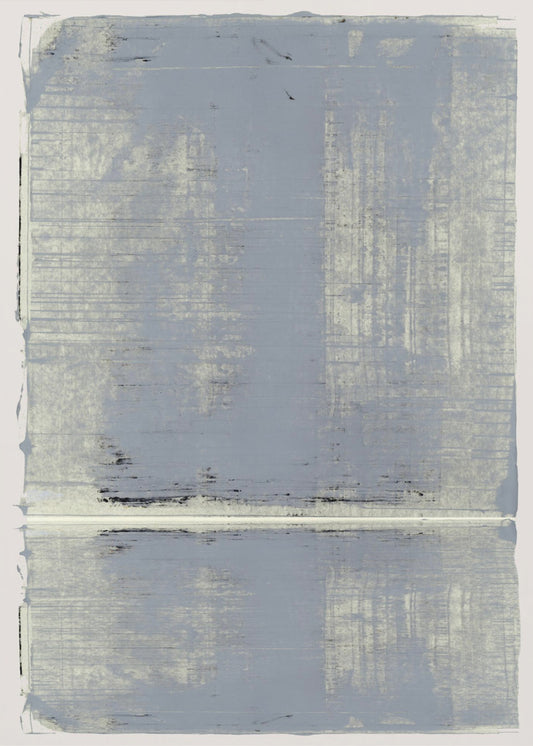 Minimalistisch grijs abstract met horizontale lijn | Canvas