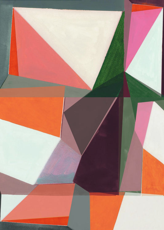 Geometrisch abstract in levendige tinten | Canvas