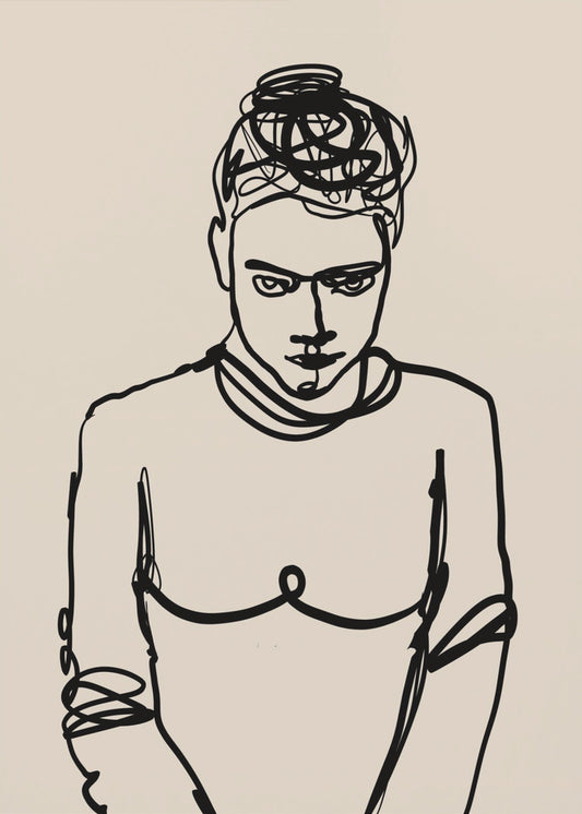 Lijntekening dame | Canvas