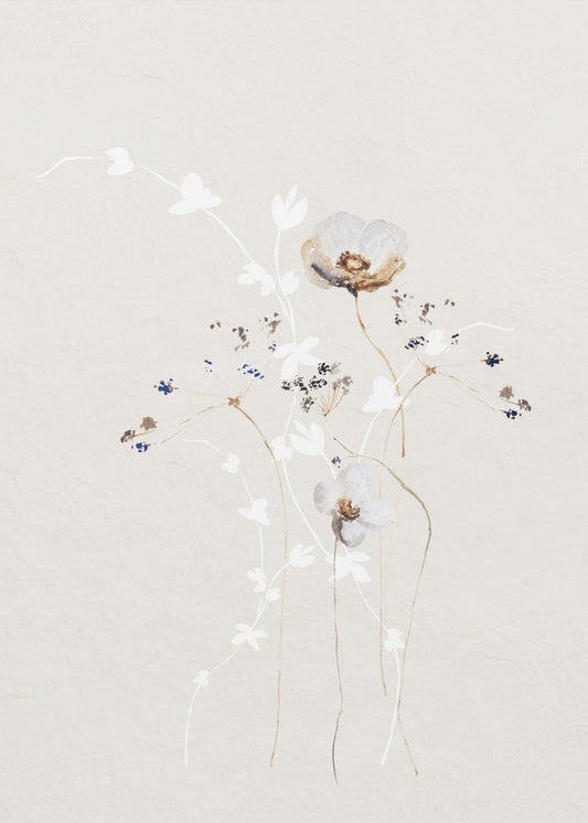 Hemelse bloemen met subtiele tinten | Canvas