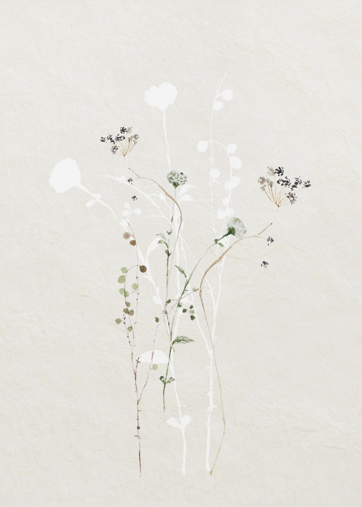 Gedempte botanische elementen | Canvas