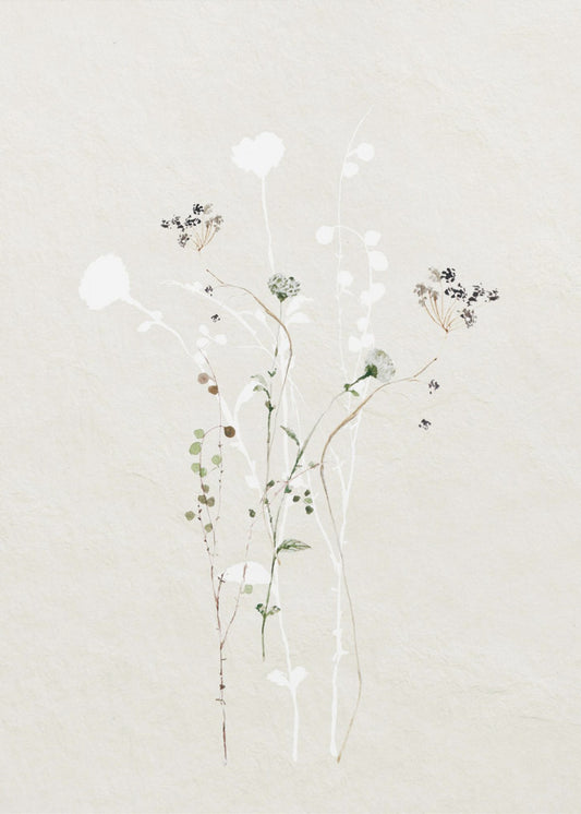 Gedempte botanische elementen | Canvas