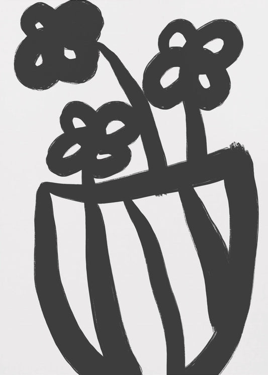 Opvallende bloemen in vaas | Poster