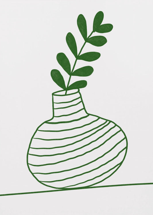 Groene vaaslijnen | Canvas