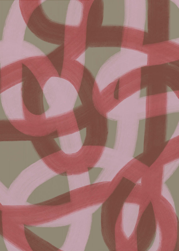 Verweven rode en roze lussen | Canvas
