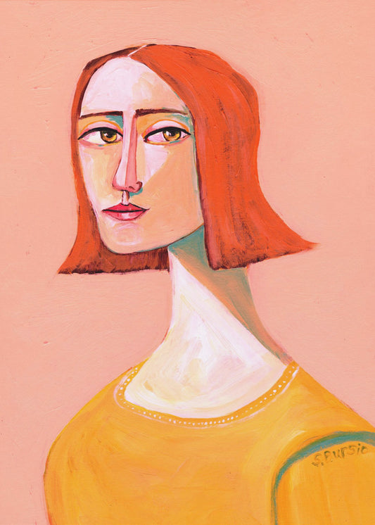 Roodharige dame met de look | Poster