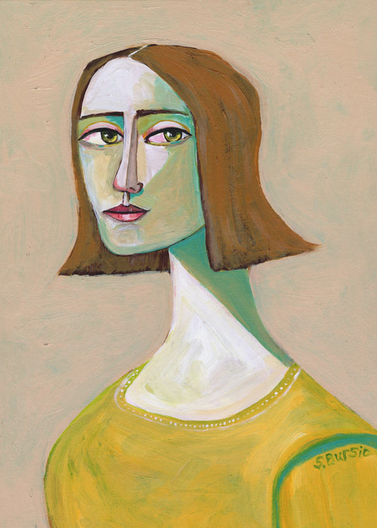 Brunette dame met de look | Canvas