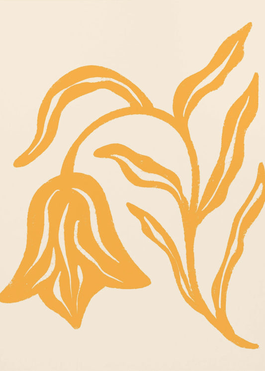 Gouden bloesem silhouet | Canvas