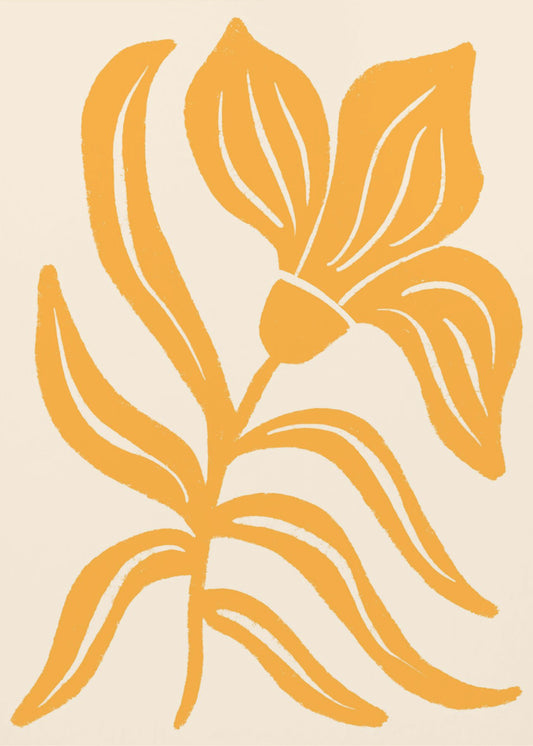 Abstracte gele gestileerde tulp | Canvas