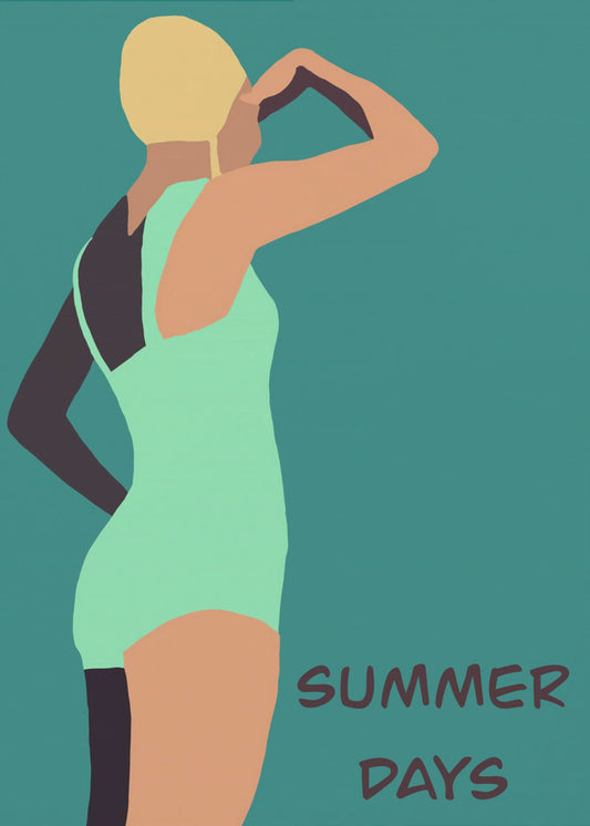 Vintage zwemmerposter | Canvas
