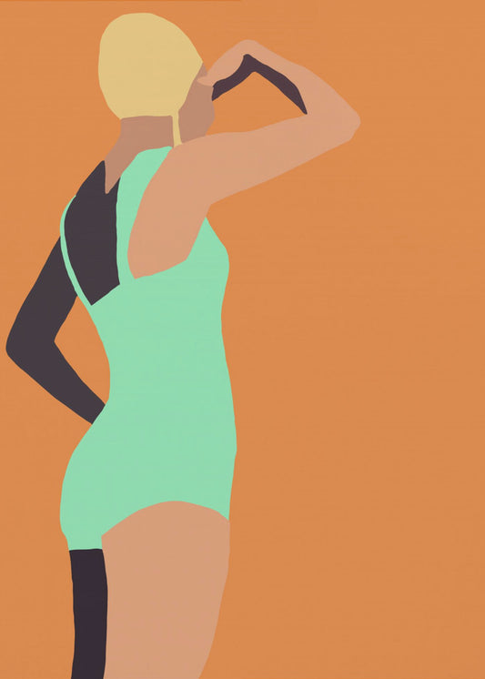 Vintage zwemmerposter | Canvas