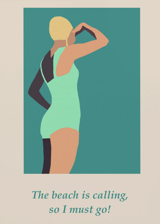 Vintage zwemmerposter | Canvas