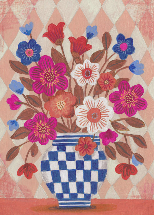 Vaasbloemen Helder &amp; Blauw | Canvas