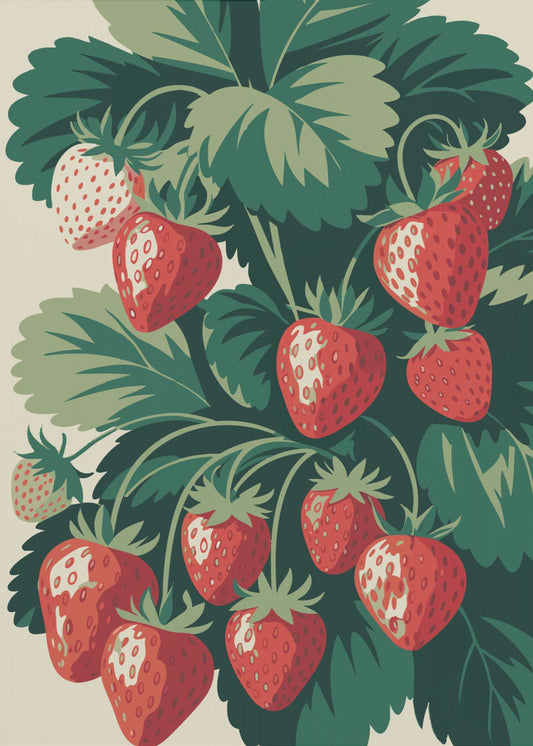 Sappige Aardbeiengenot | Canvas
