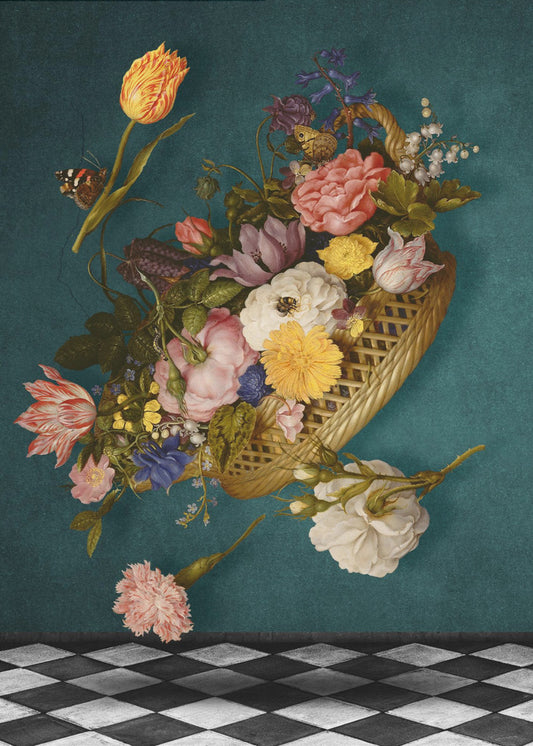 Drijvende bloemenmand | Canvas