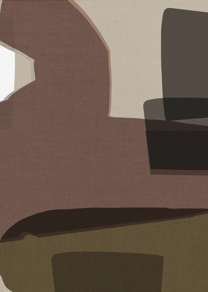 Gelaagde geometrische vormen en aardse tinten | Canvas