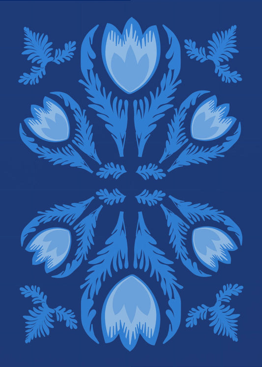 Grafische bloemen, stralende tulpen | Canvas