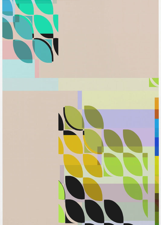 Kleurrijke bladachtige vormen | Canvas
