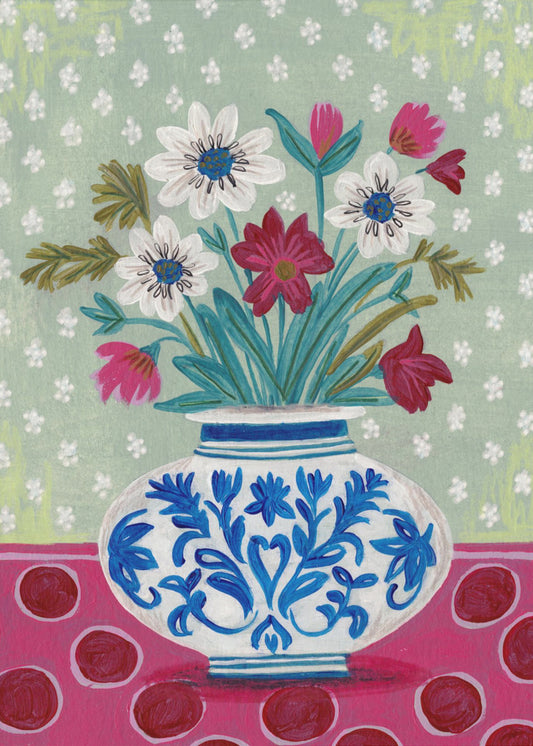 Bloemen in vaas stilleven | Canvas