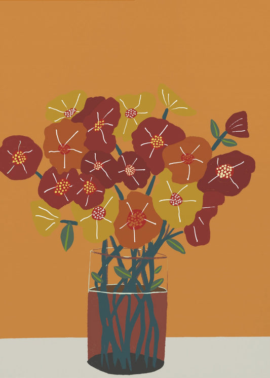 Bloemen in vaas | Canvas