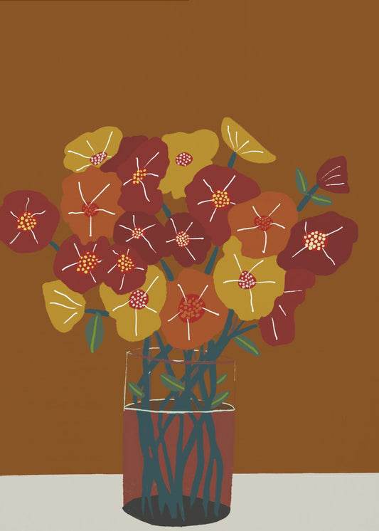 Bloemen in vaas | Canvas