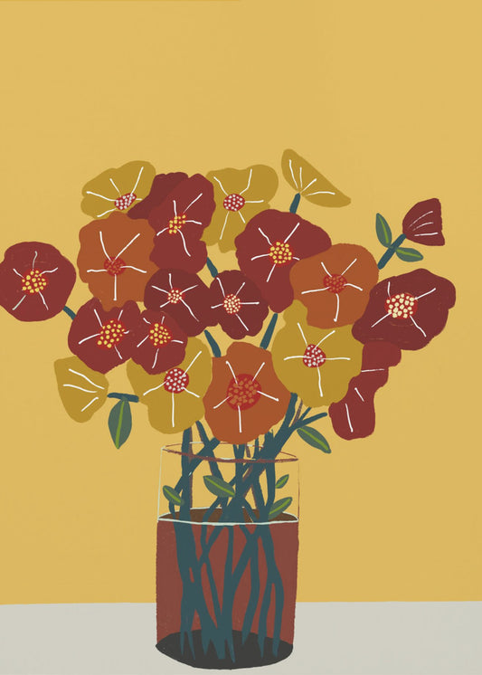 Bloemen in vaas | Canvas