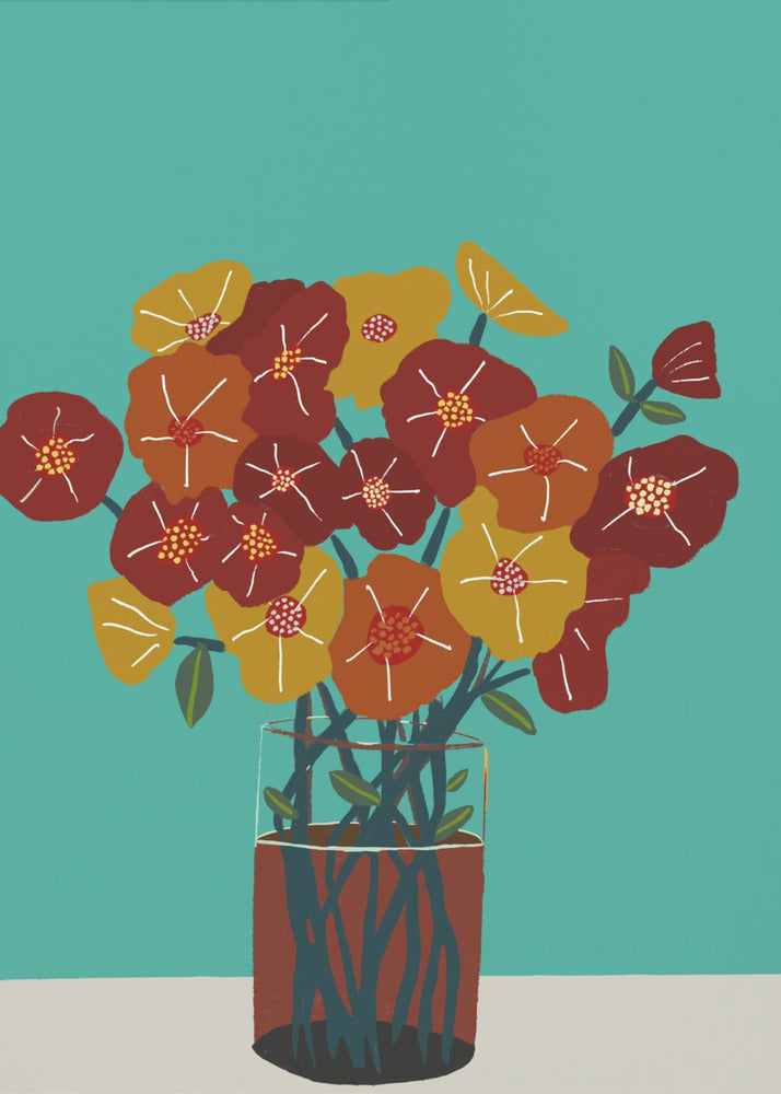 Bloemen in vaas | Canvas