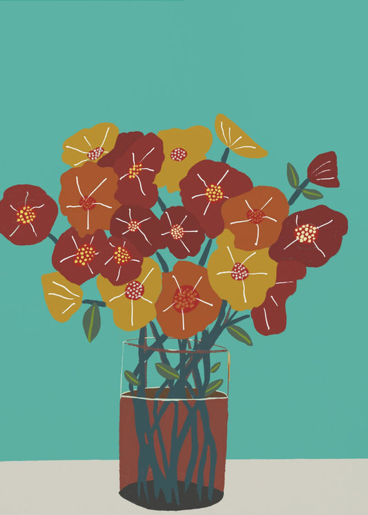 Bloemen in vaas | Canvas