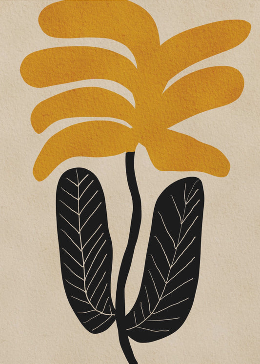 GELE bloemenbloem | Canvas