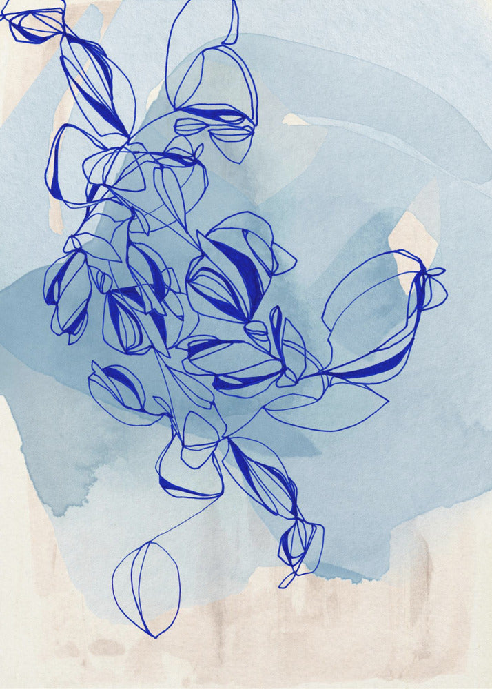 Blauwe Wijnstok Elegantie | Canvas
