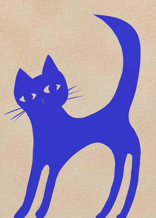 Lichtgevende BLAUWE kat | Canvas