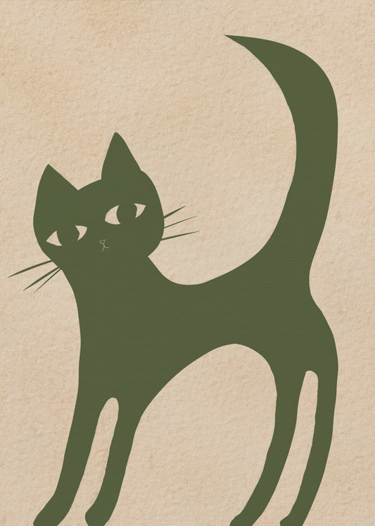 Groene kat | Canvas