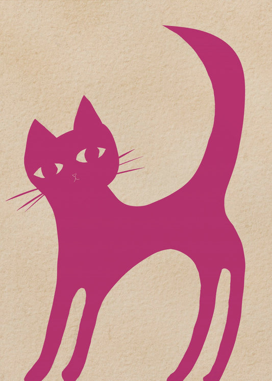 Roze kat | Canvas