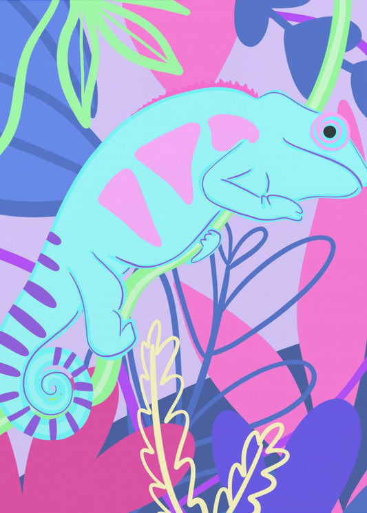 Kleurrijke Kameleon | Canvas