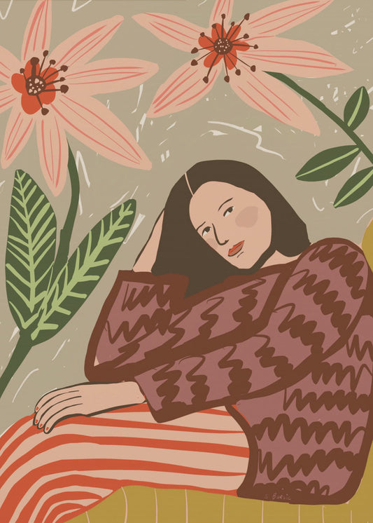 Zittende dame | Canvas