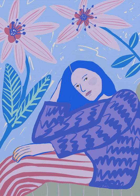 Zittende dame | Canvas