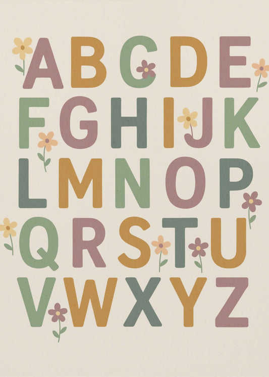 Bloemenalfabet Vreugde | Poster