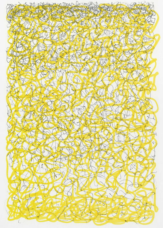 Gele lijnen en gedachten | Canvas