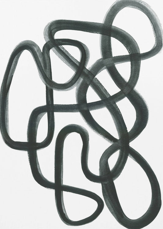Abstract in zwart | Canvas