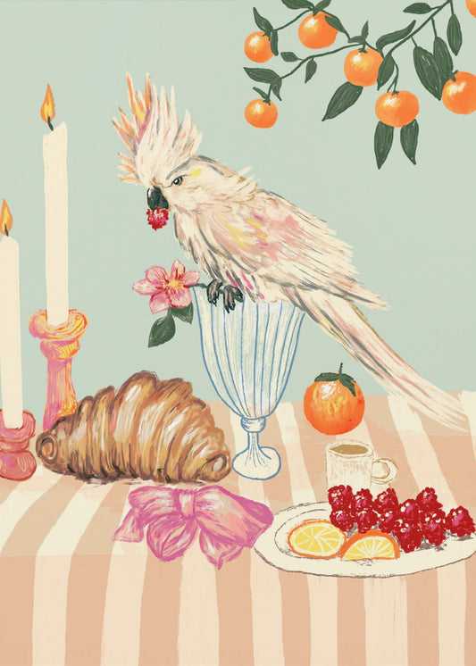 Ontbijt met vogel | Canvas