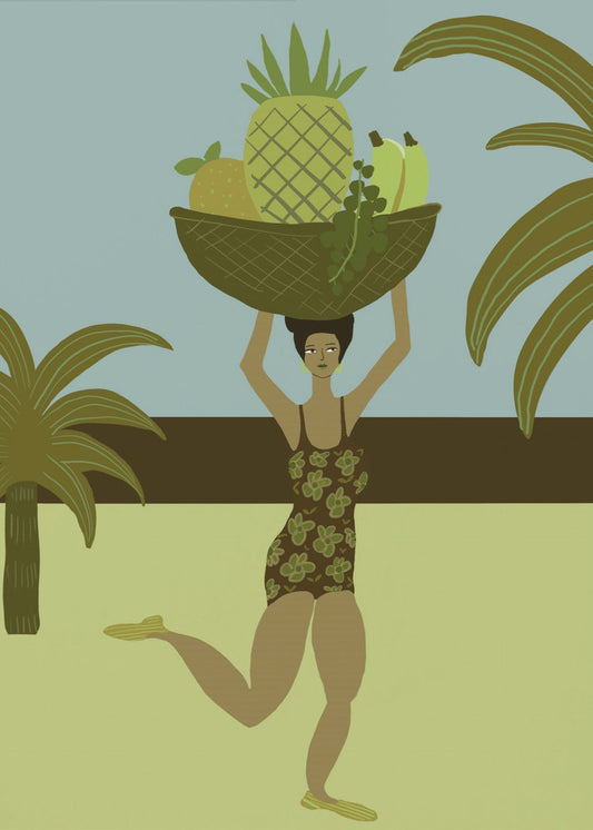 Tropisch fruit op het strand | Canvas
