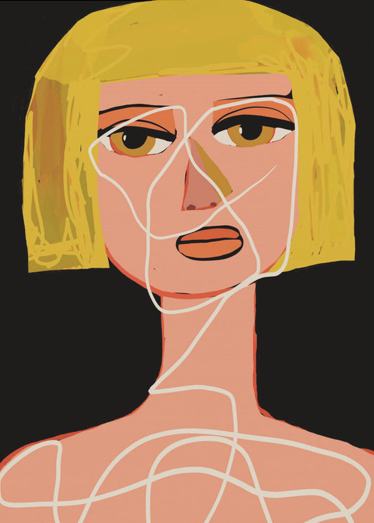 Vastgebonden vrouw Verward | Canvas