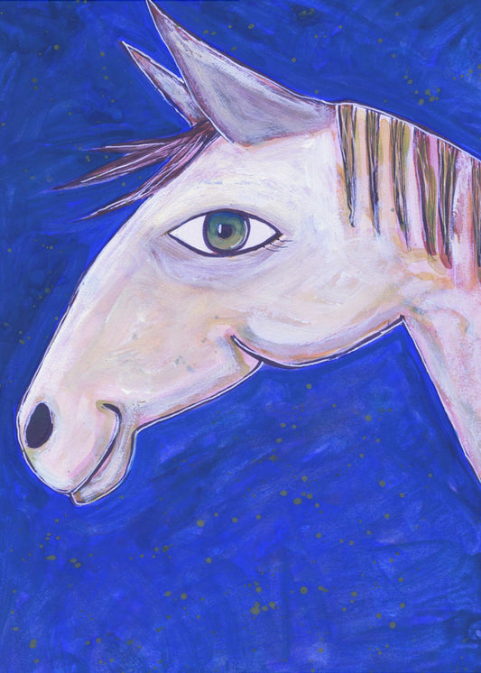 Dromen van paarden lichtgevend blauw | Canvas