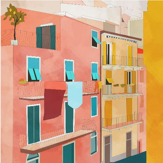 Little Italy-huisjes | Canvas