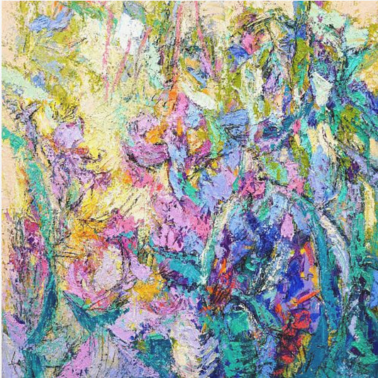 Expressionistisch kleurrijk abstract | Canvas